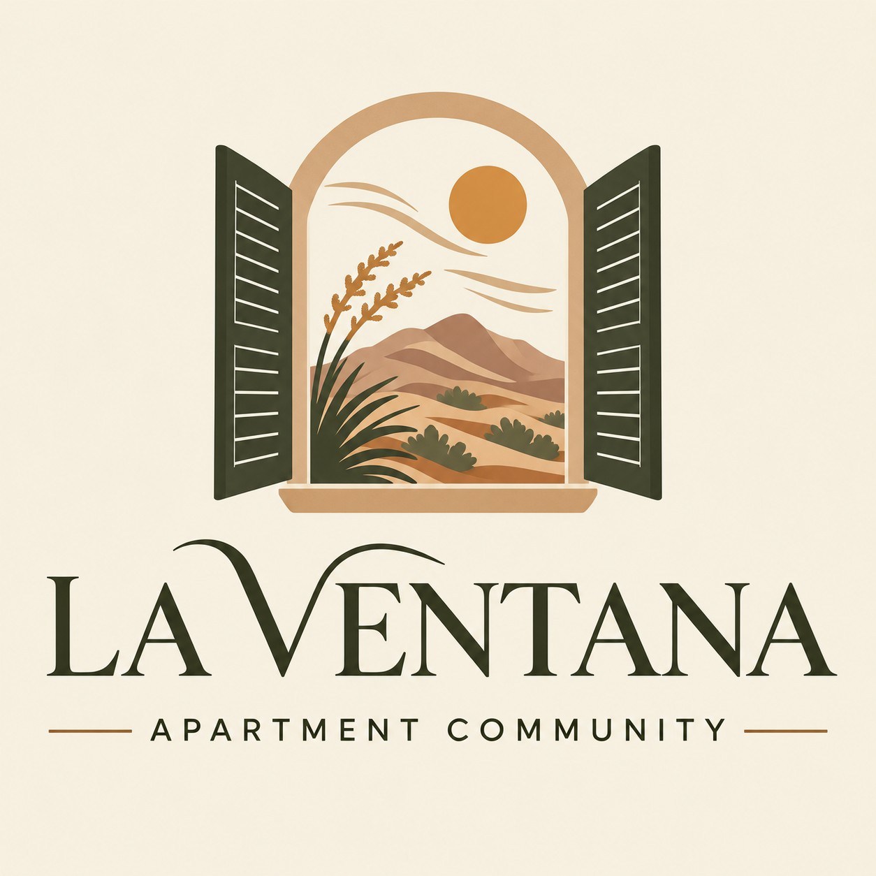 The image is a logo for La Ventana Apartment Community.